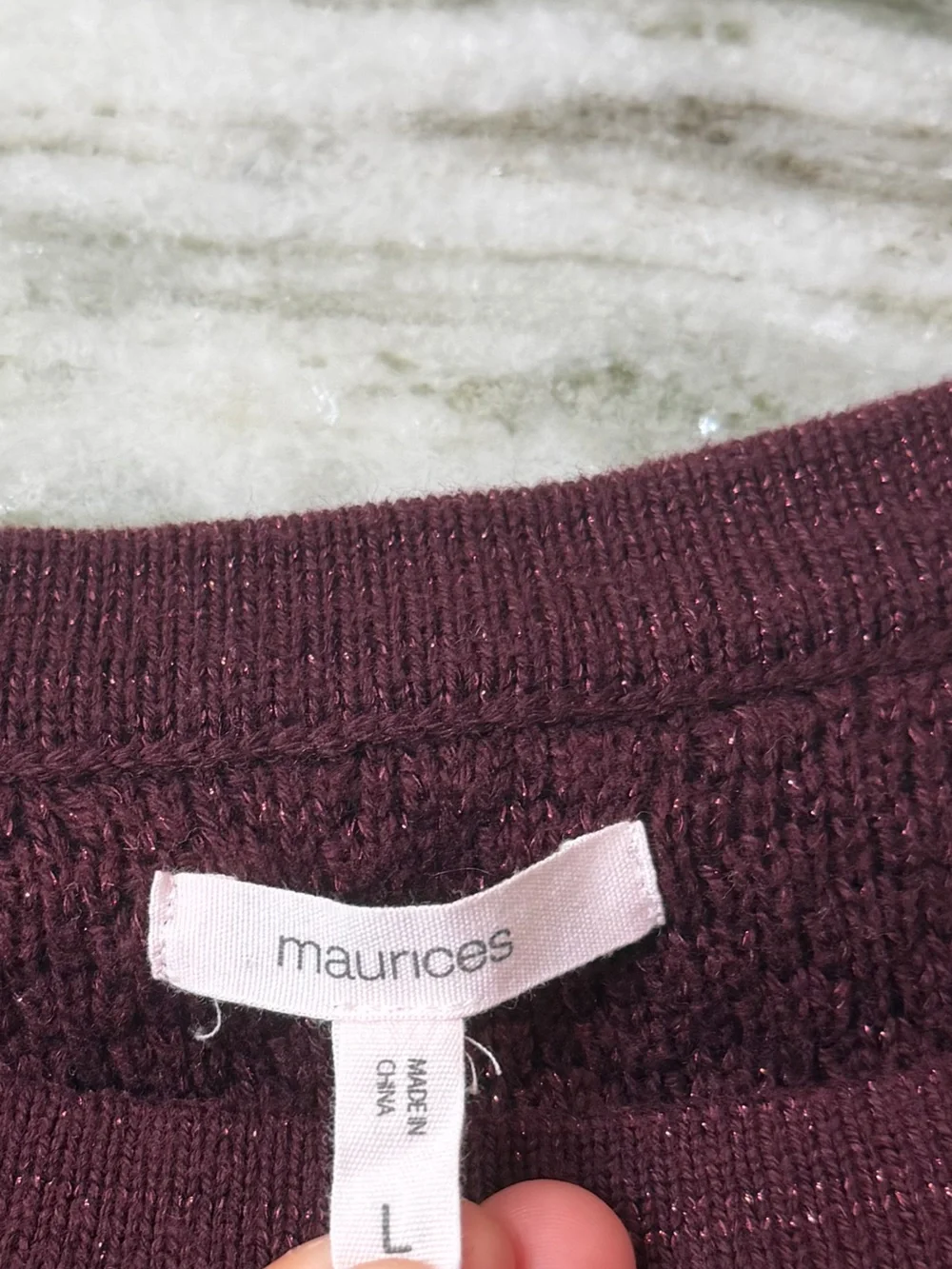 Maurices Maroon Textured Scoopneck Sweater - Picture 3 of 3